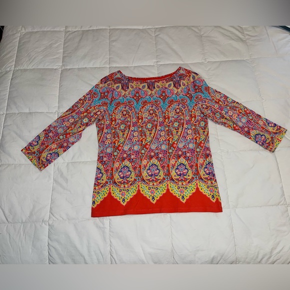 Talbots size medium three-quarter sleeve shirt top - Picture 1 of 4